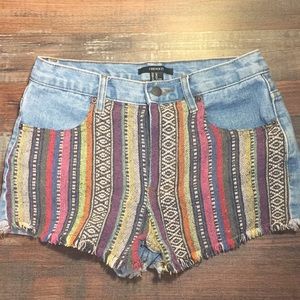 Forever 21 Mexican blanket jean short